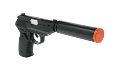 Pistol med lyddemper, 25 cm