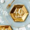 40år Bursdag Asjett Gull, 6 stk