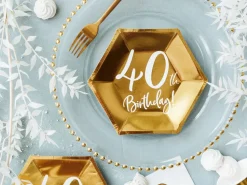 40år Bursdag Asjett Gull, 6 stk