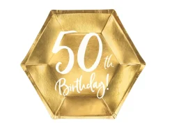 50år Bursdag Asjett Gull, 6 stk