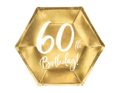 60år Bursdag Asjett Gull, 6 stk