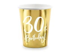 30år Bursdag Pappkrus Gull, 6 stk
