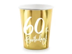 60år Bursdag Pappkrus Gull, 6 stk