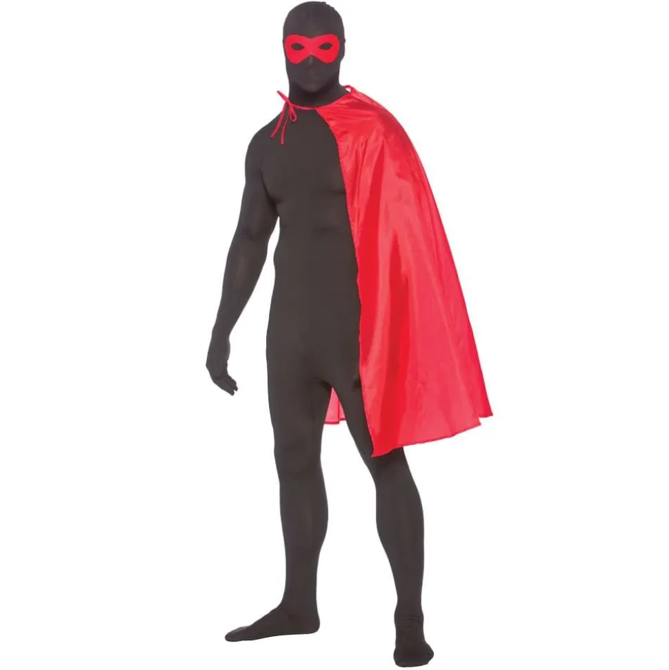 Rød superhelt kappe med maske