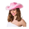 Rosa Cowboyhatt med Tiara og Fjær