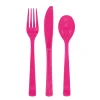 Rosa Gjenbrukbart Plastbestikk, 18 stk.