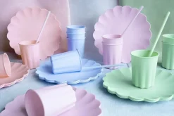 Rosa plastikk kopper, 4pk