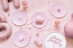 Rosa plastikk kopper, 4pk