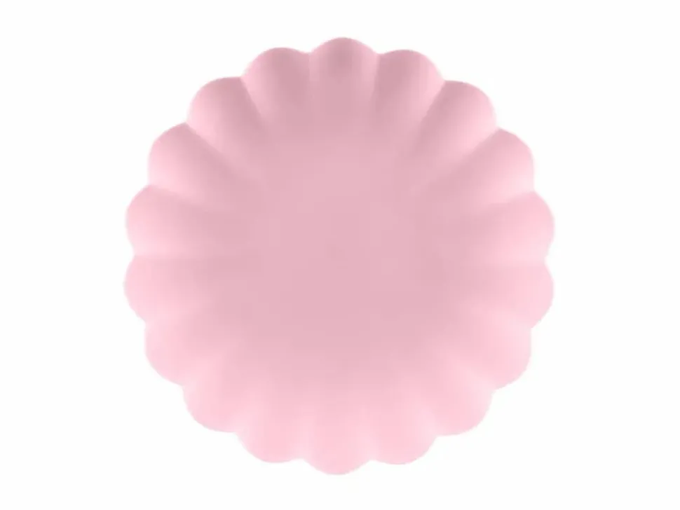 Rosa plastikk tallerkener, 4pk
