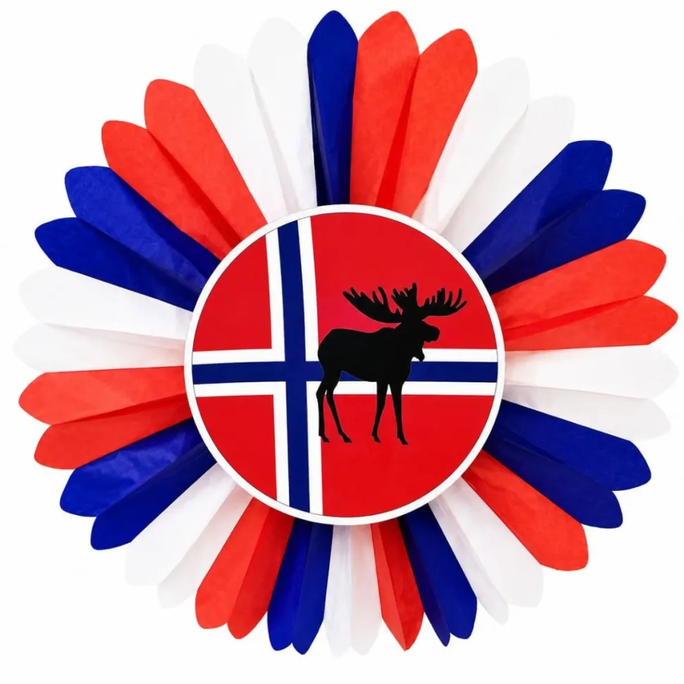Rosett Norske flagg m/elg