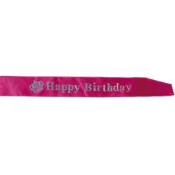 Sash Happy Birthday, Rosa/Sølv