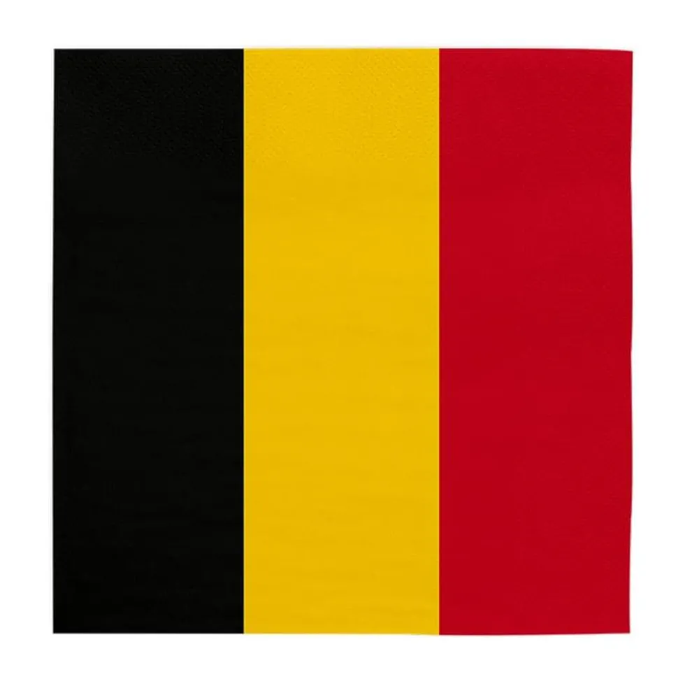 Servietter Belgiske flagg, 20 stk