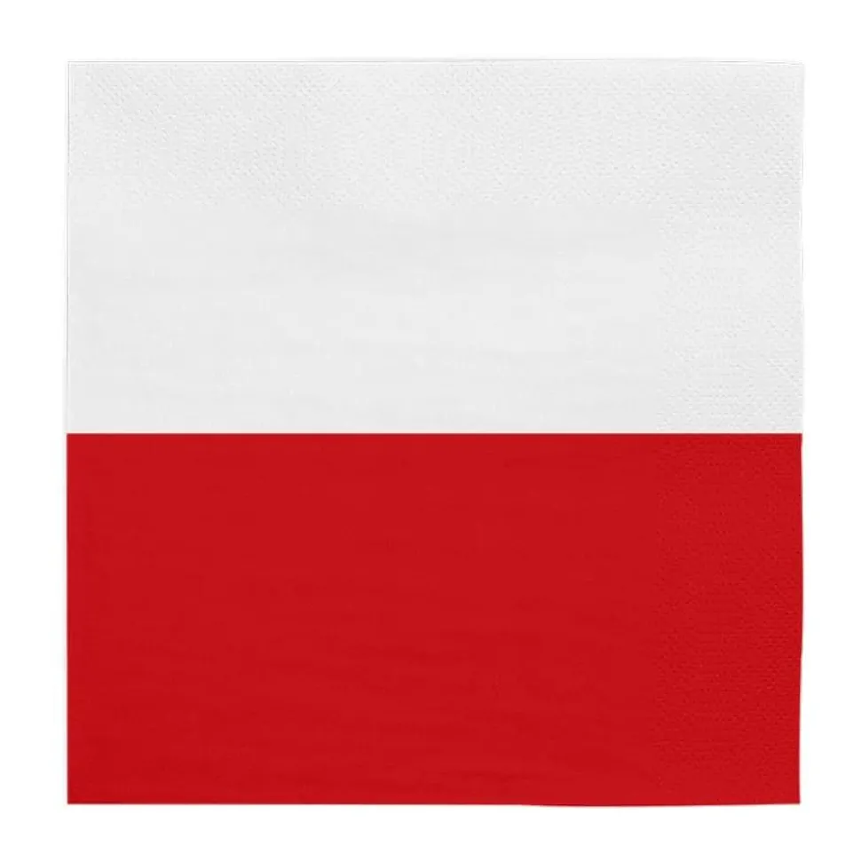 Servietter Polske flagg, 20 stk