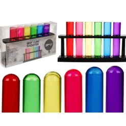 Shotglass, Test Tube, 6 stk i stativ