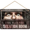 Skilt i tre, Isolation Room, 35 x 20 cm