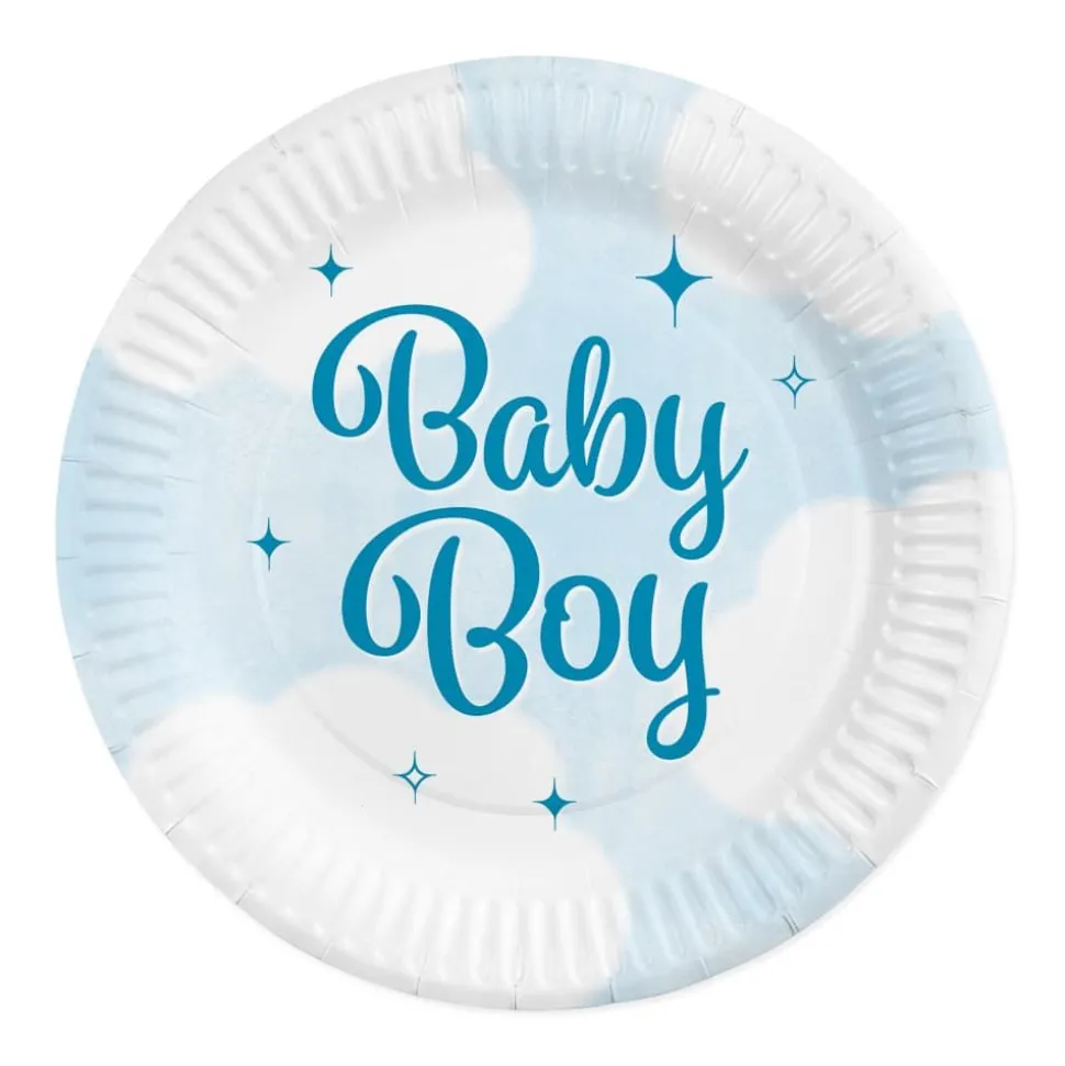 Skyer Baby Boy tallerkener 23cm, 8 stk.