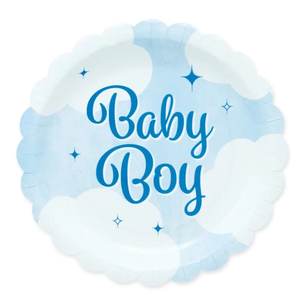 Skyer Baby Boy tallerkener, 8 stk.