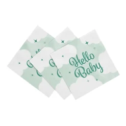 Skyer Hello Baby Babyshower Servietter, 20 stk.