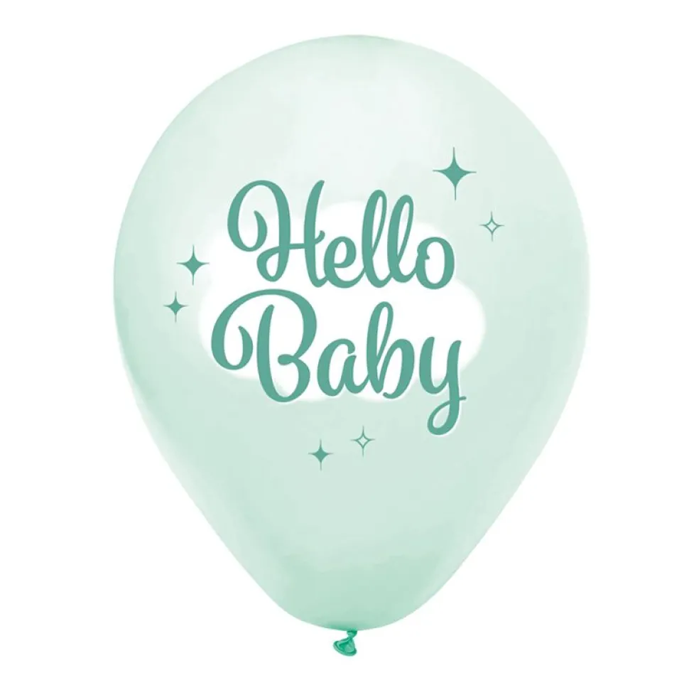 Skyer Hello Baby ballonger, 8 stk.