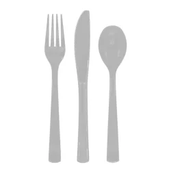 Sølv Gjenbrukbart Plastbestikk, 18 stk.