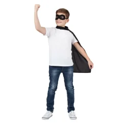 Sort superhelt kappe og maske