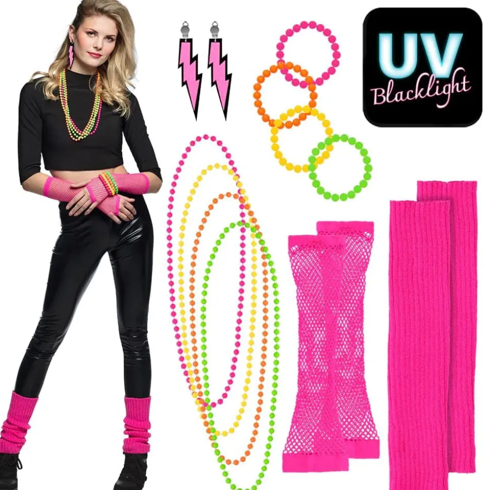 80's sett Neon Rosa