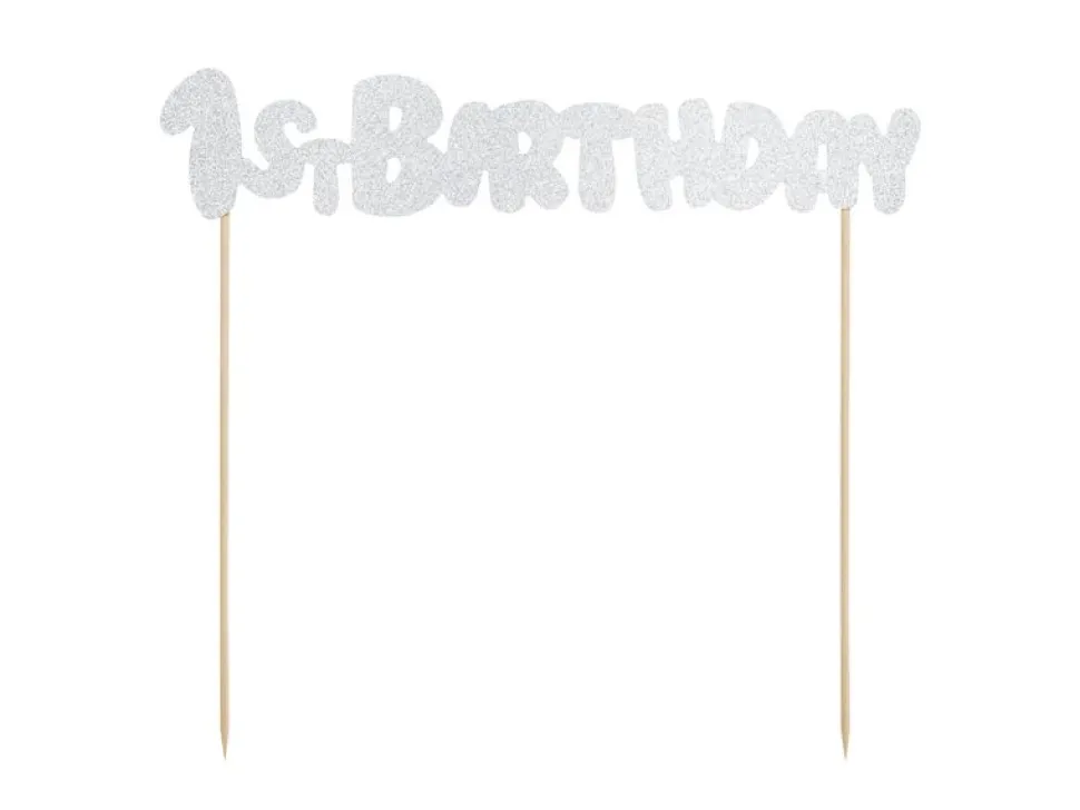 1st Birthday Kaketopper Sølv