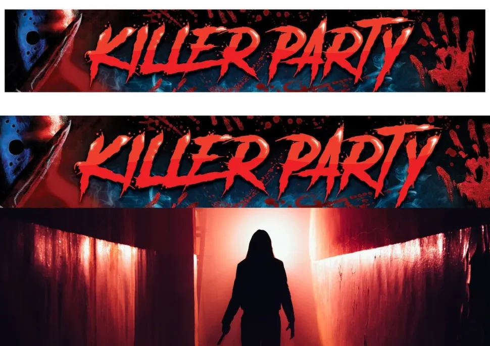 Stoffbanner Killer Party, 290 x 50 cm