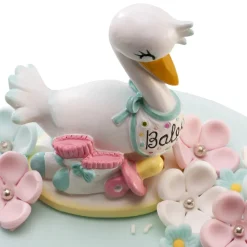 Stork Babyshower Kakefigur, 10 cm