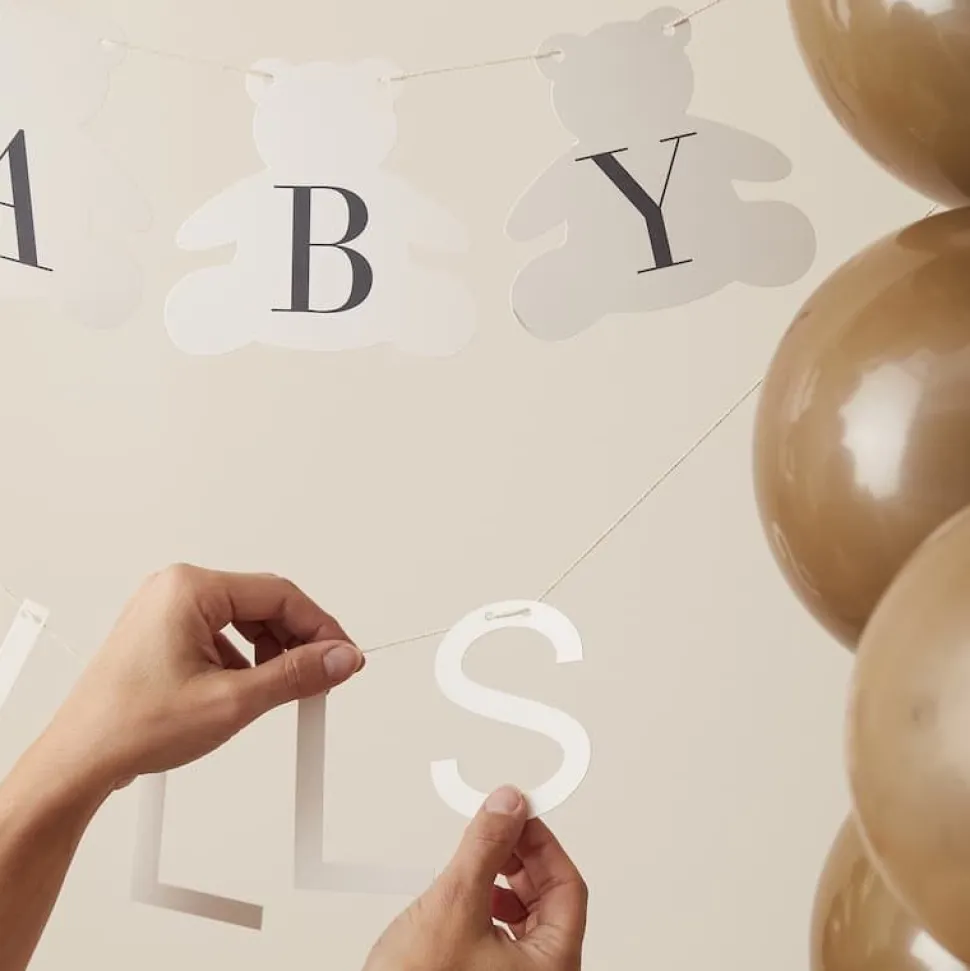 Teddybjørn Sett ditt eget babynavn girlander