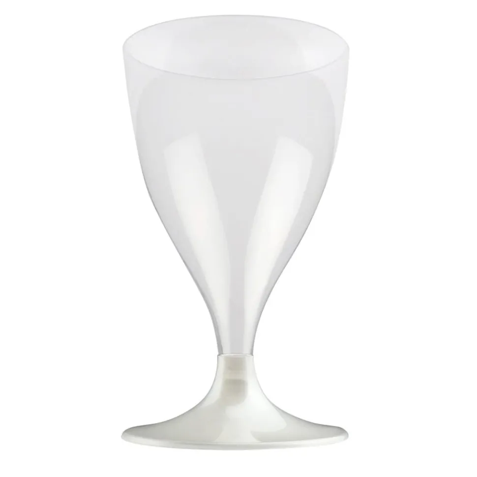 Vinglass 20cl hvit perle, 10stk