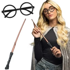Wizard sett briller og tryllestav