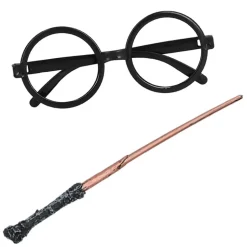 Wizard sett briller og tryllestav