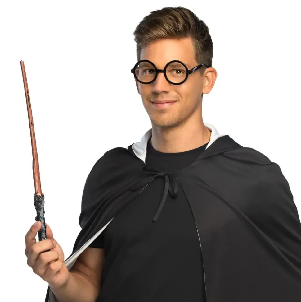 Wizard sett briller og tryllestav