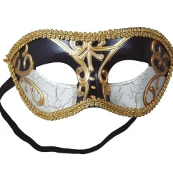 Øyemaske Venetian Svart og Hvit