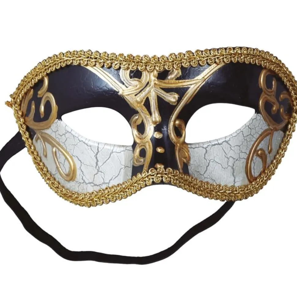 Øyemaske Venetian Svart og Hvit