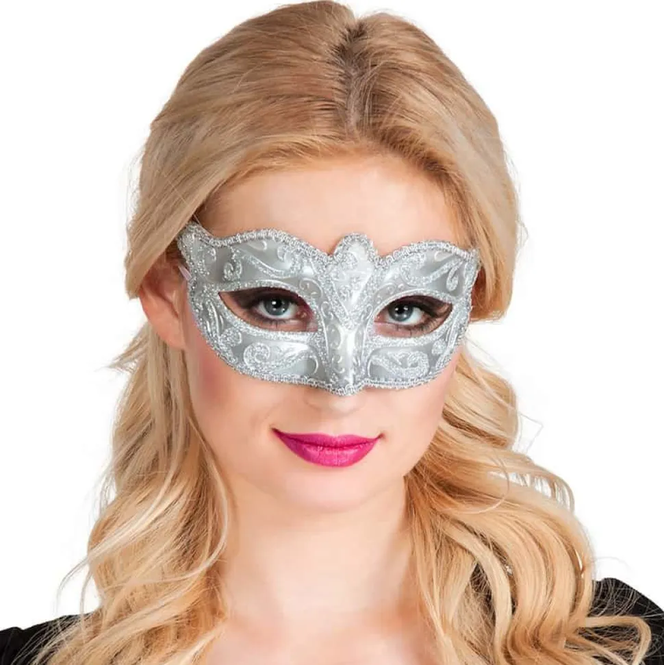 Øyemaske Venice Felina Sølv