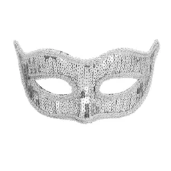 Øyemaske Venice Paljetter Sølv