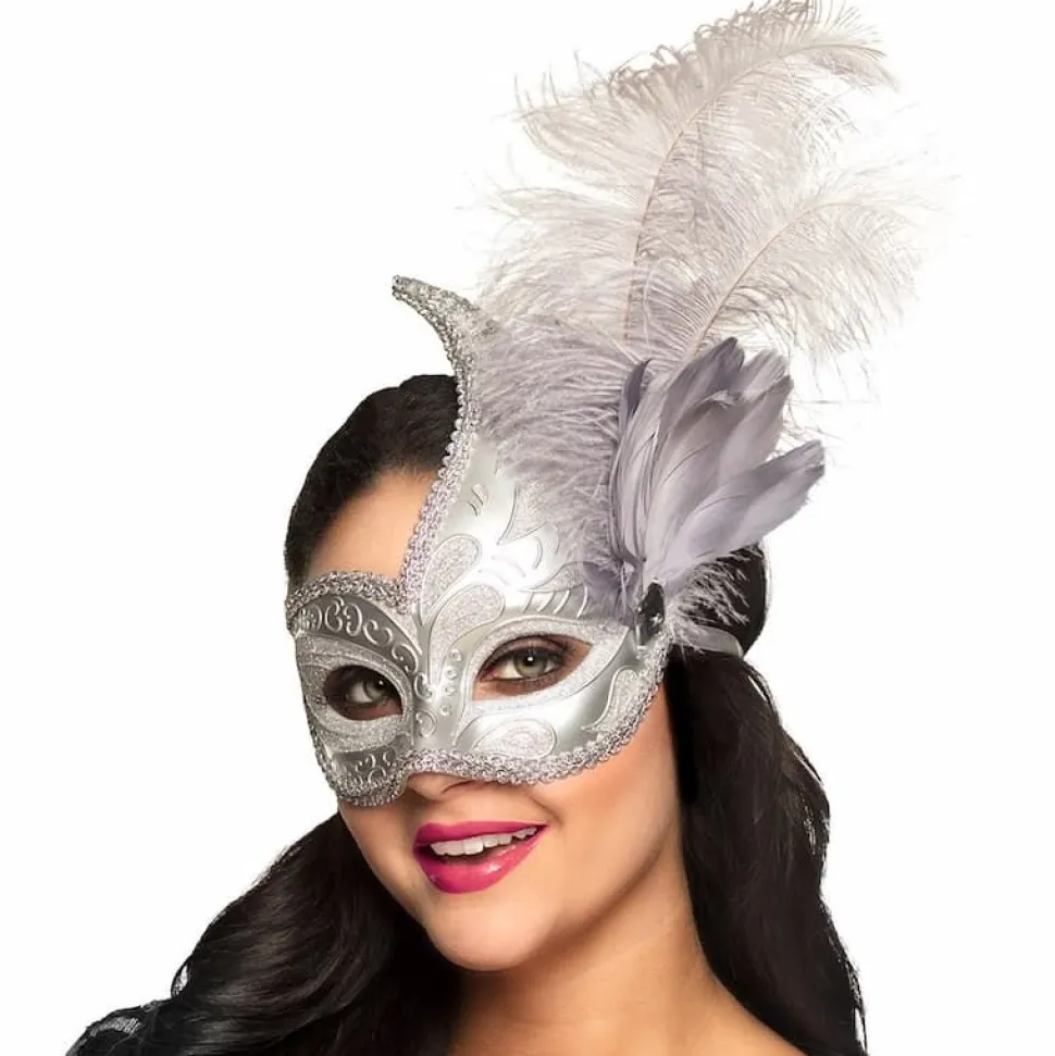 Øyemaske Venice Prezioso Sølv